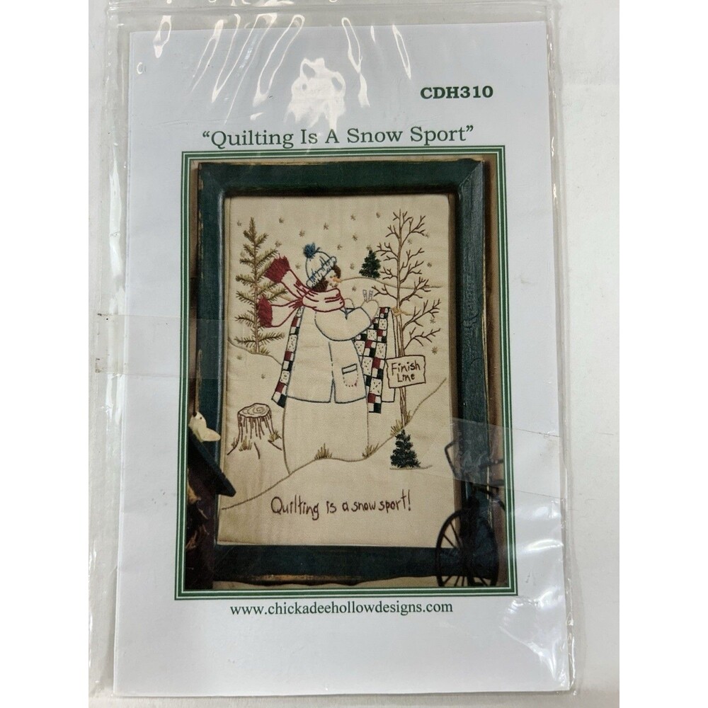 Quilting is a Snow Sport Quilting Themed Embroidery Pattern Chickadee Hollow